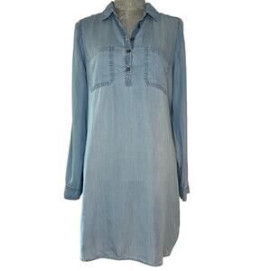 SO Light Blue Denim Shirt Dress